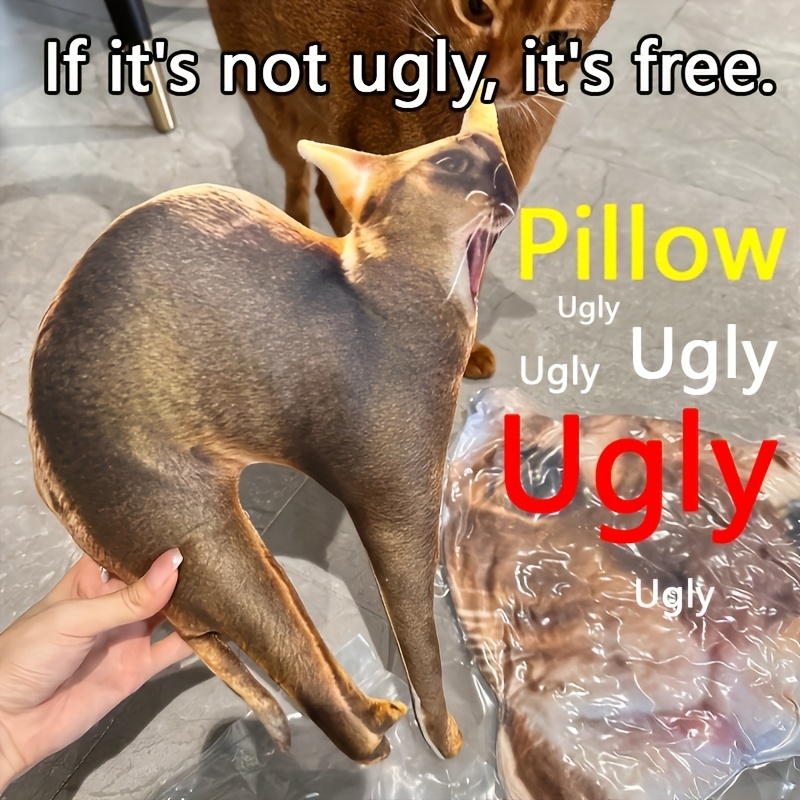 Personalización de foto, almohada fea DIY para un amigo o mascota, divertida funda de almohada personalizada para perro, gira el gato en almohada, almohadas 3D personalizadas