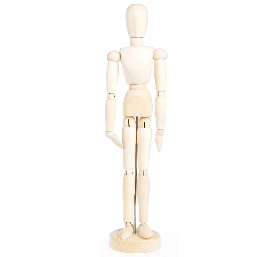Wooden Mannequin Wood Manikin with Stand Artist Human Figure Articulated Model for Drawing or Desktop Decor 4.5/5.5/8/12 inch