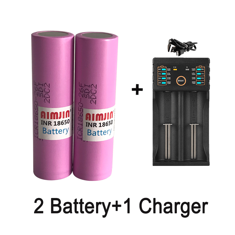Batería de litio recargable de gran capacidad ICR18650-26F 3,7 V 2600 MAH adecuada para todo tipo de productos electrónicos, con cargador: Oro