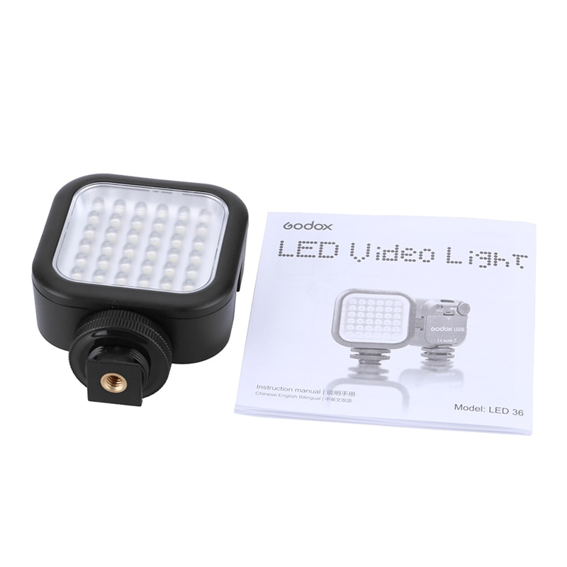Godox led 36 led videolys 36 5500 ~ 6500k led lys til dslr kamera videokamera mini dvr bryllupsnyheder fotografering