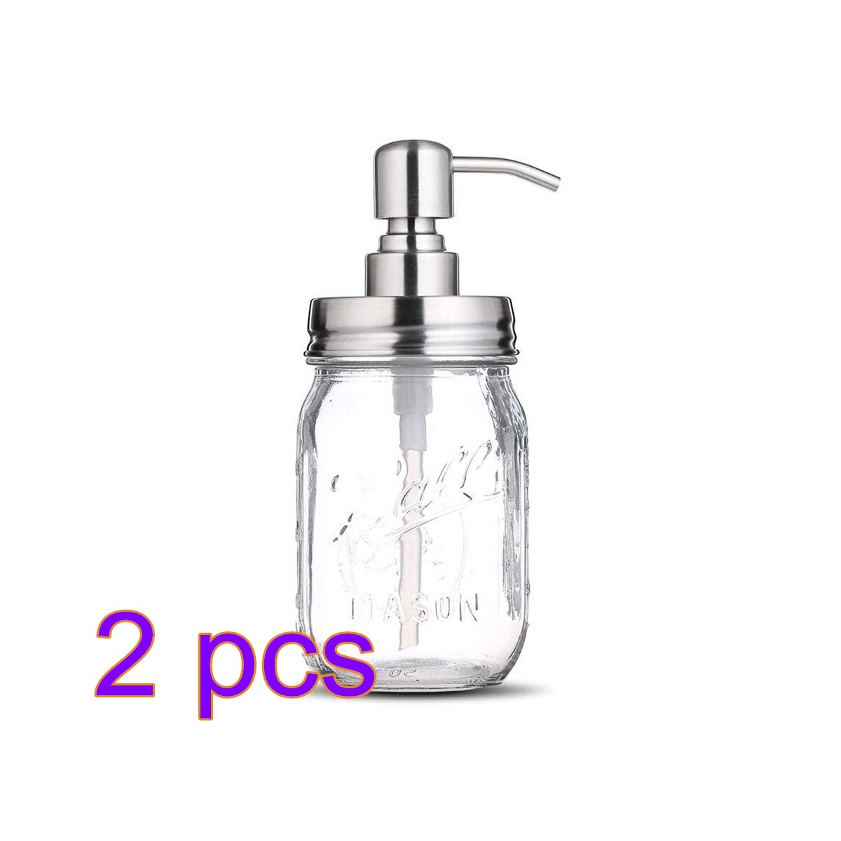480ml Liquid Soap Dispenser Pump Hand Sanitizer Shower Shampoo Glass Bottle Liquid Soap Container For Kitchen Bathroom: 2pcs