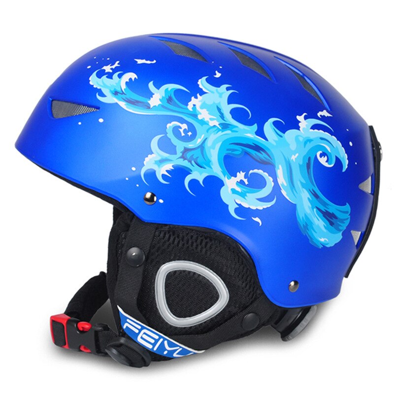 Kids Ski Helmet Snowboard Helmet Winter Snow Warm Windproof Safety Helmet Outdoor Bike/Car Sports Snow Helmet 3-10 Age: Blue / M