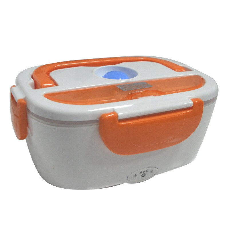 Multi-function electric lunch box home Plug-in heating insulation portable single-layer compartment lunch box 110V 220V: Orange