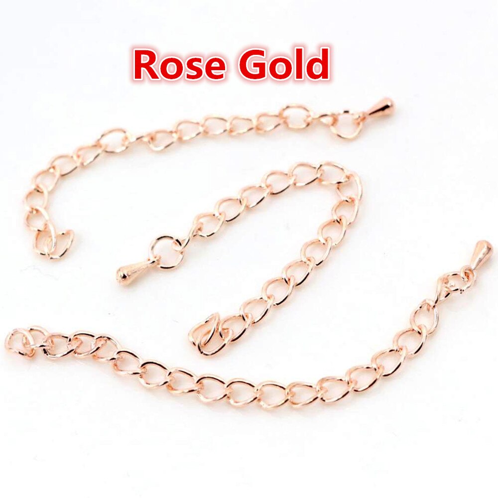 20 teile/los 50mm und 70mm 5*4mm Erweiterte Erweiterung Schwanz Kette Halskette Schwanz Kette Verbindungsstück-entdeckungen für Armband Basis Tablett: Rose Gold / 50mm Length