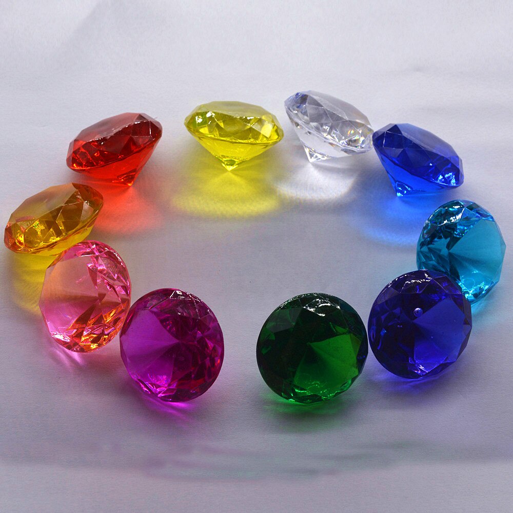 40mm Large Plastic Crystal Clear Diamond Proposal Wedding Party Ornament DIY Centerpiece Decoration Birthday