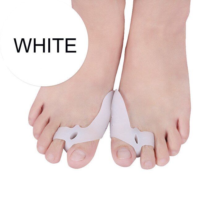 Protector de dedo gordo del pie, separador de dedos del pulgar, Bursitis, Valgus, pedicura, Corrector de cubierta de dedos de los pies, 2 uds. = 1 par: Negro