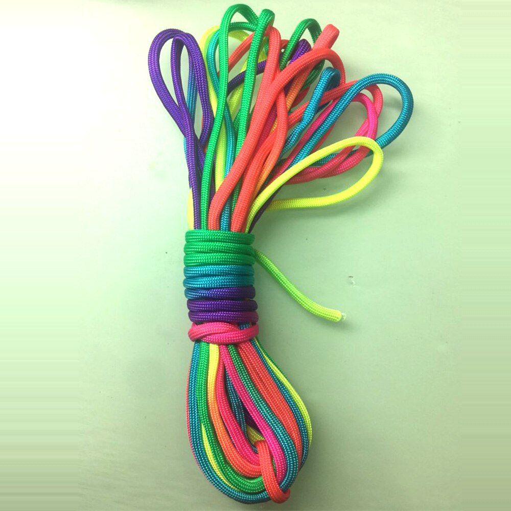 YoouPara-7 soportes de Cuerda de 550lb para exteriores, Cuerda de Paracord arcoíris de 4mm para tienda de emergencias, pulsera artesanal, Cuerda Escalada