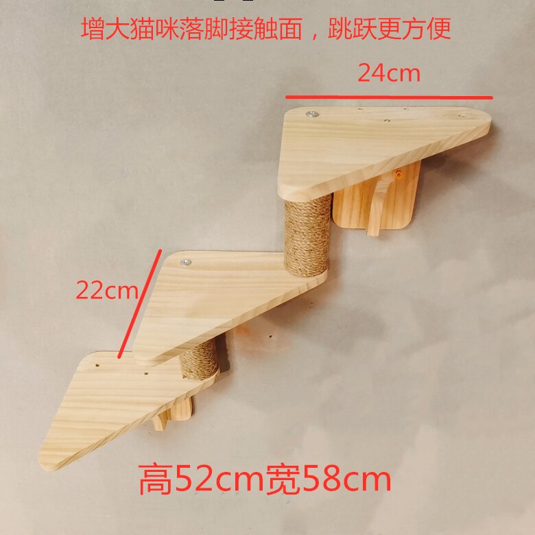 Amaca per gatti a parete letto mobili per animali domestici Set di mensole da parete per gattini gatto persico tiragraffi in legno Post da arrampicata Cat Tree House Toy: K
