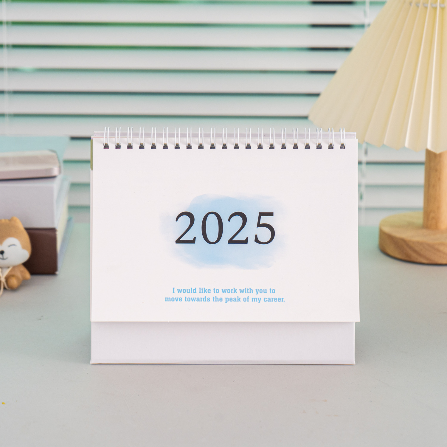 INS-Calendrier de bureau avec note mémo, grand calendrier à rabat, calendrier de bureau simple, licence mensuelle, anglais 2025, maison, bureau, école: Rouge