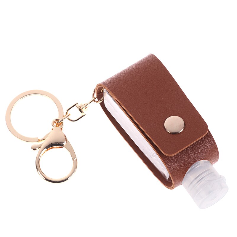 1PC Travel Portable Keychain Hand Gel Holder Split Bottles Mini Hand Sanitizer Split Bottle No Clean Detachable Cover Bottle: YKHG0095-BR