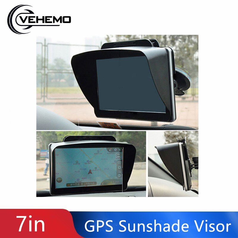 Universal solskærm visir anti blænding skjold sort til bil sat nav gps 7 '' skærm