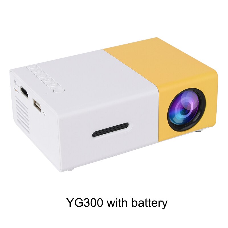 Touyinger-miniproyector LED de bolsillo para niños, dispositivo portátil de proyección yg 300, YG300, YG310, LCD, vídeo, para niños/SD/USB: YG300 with Battery