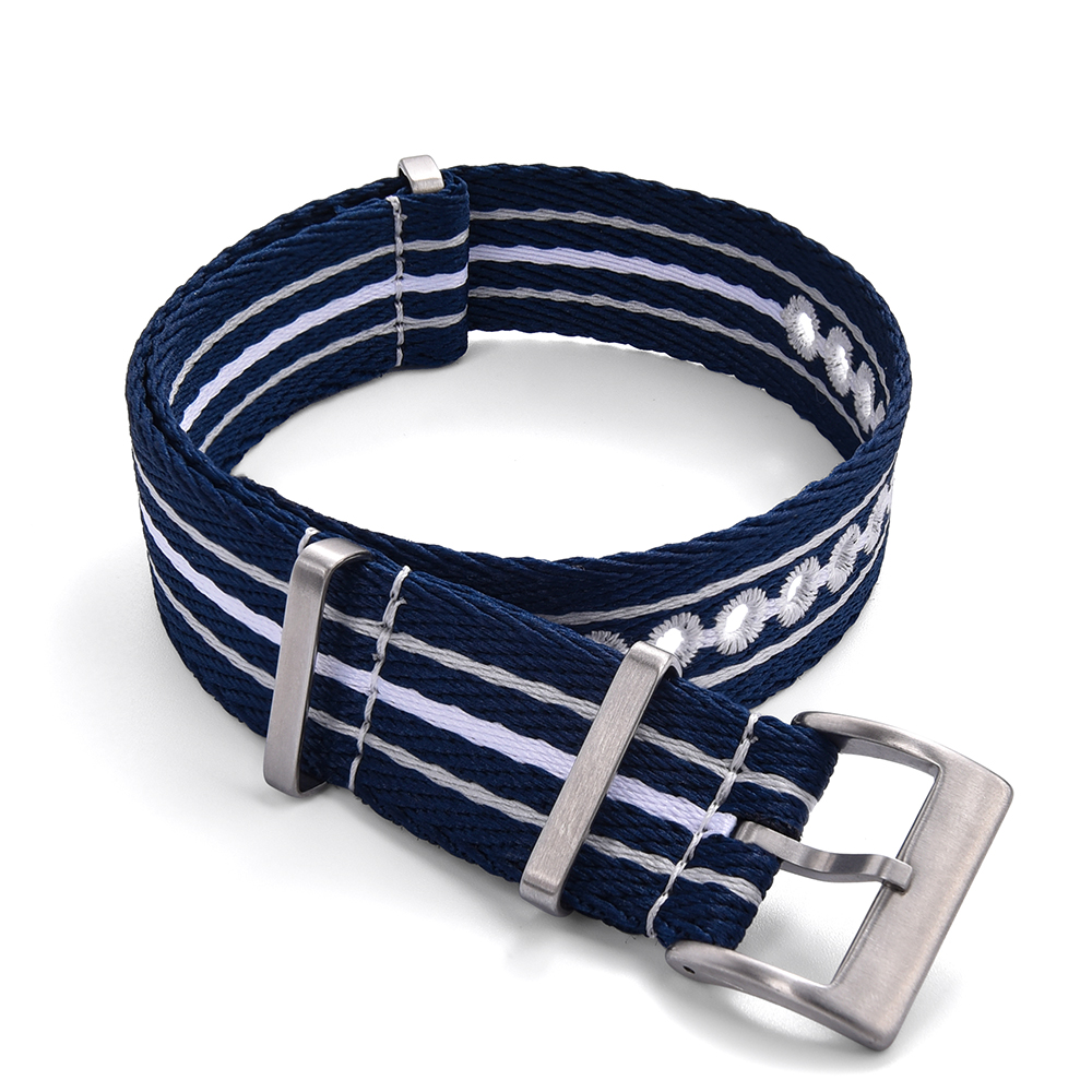 Eco-Friendly Luminous Recycled Watch Strap Nylon Woven Band for Scuba Fifty Series Waterproof Durable Unisex Belt: Negro carbón / 22mm