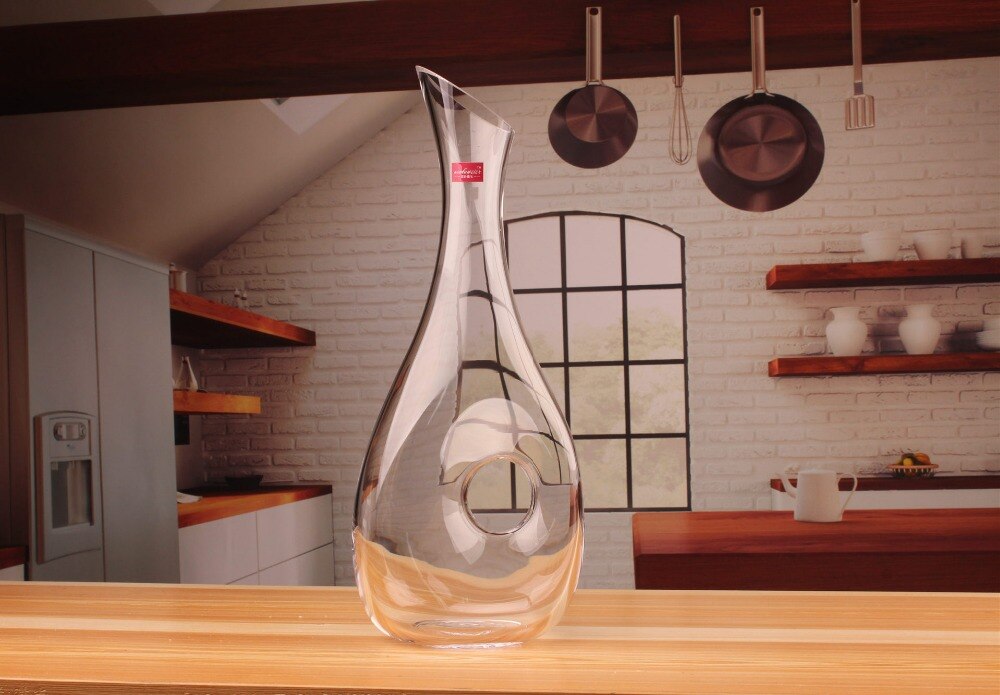 1PC 1500ml Glass Wine Decanter Tilted Snail Shaped Wine Container Aerator Wine Dispenser Carafe Bartender Bar Set J1110