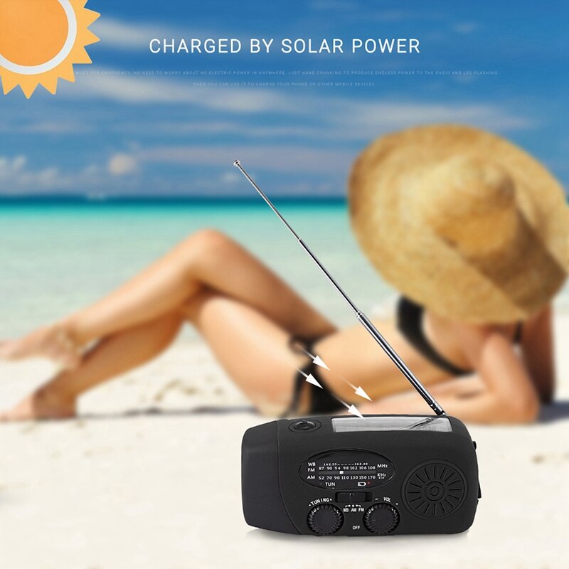 Multifunctionele Hand Radio Solar Crank Dynamo Powered Am/Fm/Noaa Weather Radio Gebruik Emergency Led Zaklamp En Power bank