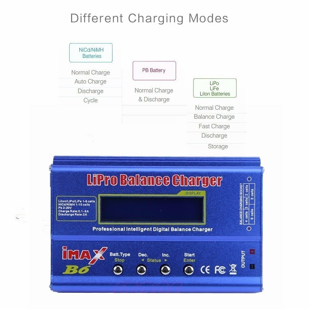 Imimax B6 Multifunctionele Rc Nimh Nicd Lithium Batterij Balance Lipo Lader Balans Ontlader Met Digitale Lcd-scherm