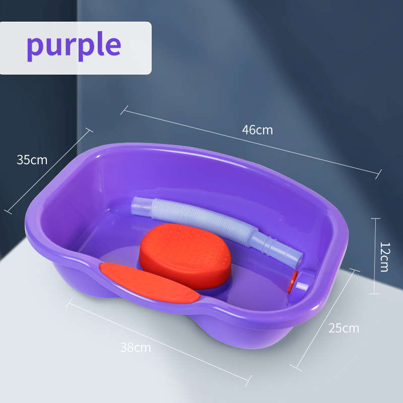 Household Shampoo Basin Portable Care Hairdressing Pot Old People Patient Children Assist Convenient Clean Tank: Purple Shampoo Basin