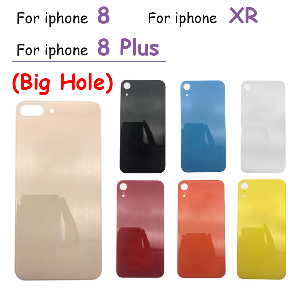 Big Hole tylna szklana pokrywa baterii dla Iphone 8 Plus XR pokrywa baterii szklana pokrywa tylnej obudowy wymiana obudowy