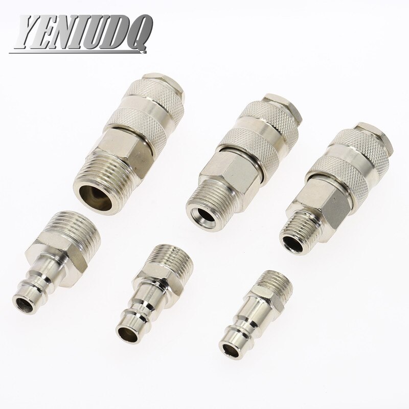 Raccord pneumatique norme européenne ue Euro Type connecteur à raccord rapide coupleur pour compresseur d'air 1/4 3/8 1/2 filetage mâle