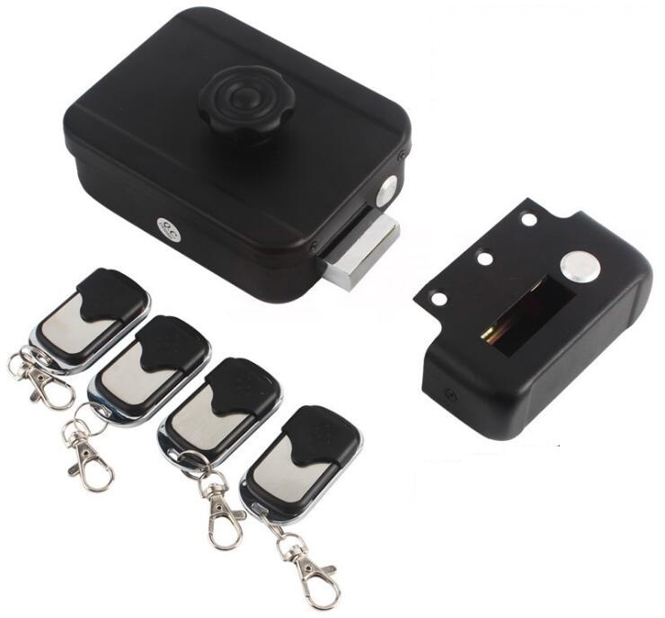 battery power 4 remote controls wireless outdoor gate door castle electric bolt lock (no battery included): 4 remote control