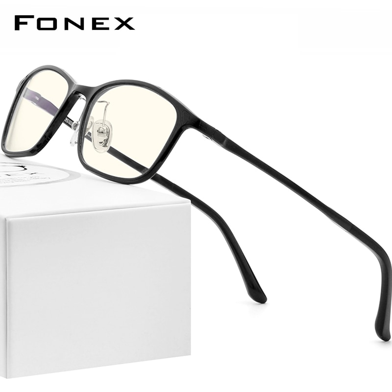FONEX Ultem TR90 Anti Blue Light Glasses Men Goggles Protection Eyewear Blocking Antiblue Gaming Computer Eyeglasses Women AB03