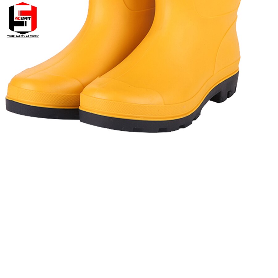 PRO SAFETY Rubber Rain Boots Water Garden Shoes Cheap PVC Safety Gumboots Yellow Footwear China