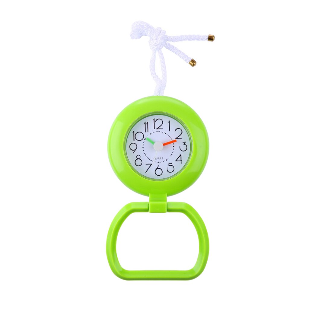 Bathroom Shower Wall Clock Slate Hanging Clock with Ring Towel Hook, Water Proof, Silently, To Hang or Stand: Green