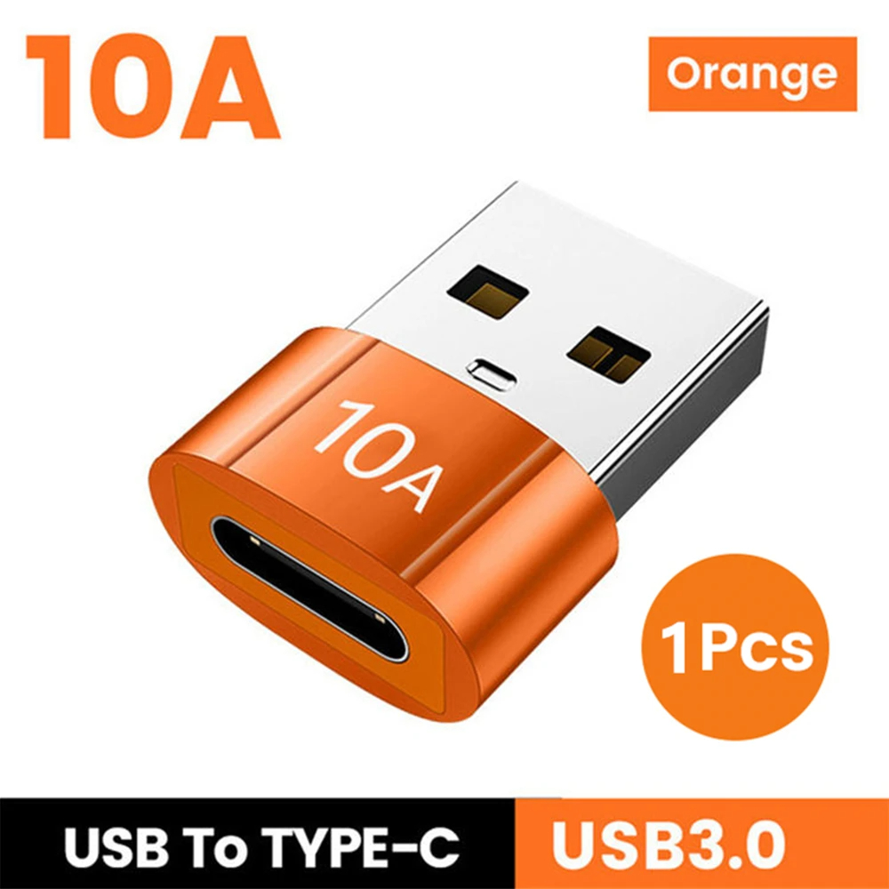NNBILI 10A OTG USB3.0 To Type C Adapter TypeC Female to USB Male Converter Fast Charging Data Transfer For Laptop Xiaomi Samsung: Yellow