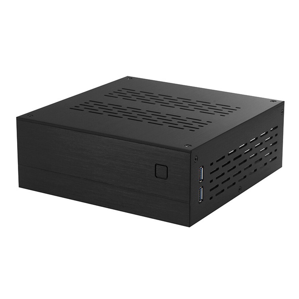 Teräsrunko mikro -atx alumiini -etuovi toimisto mediakeskus usb 3.0 -liitäntä htpc -kotelo tietokone led -ilmaisin tuulettimet