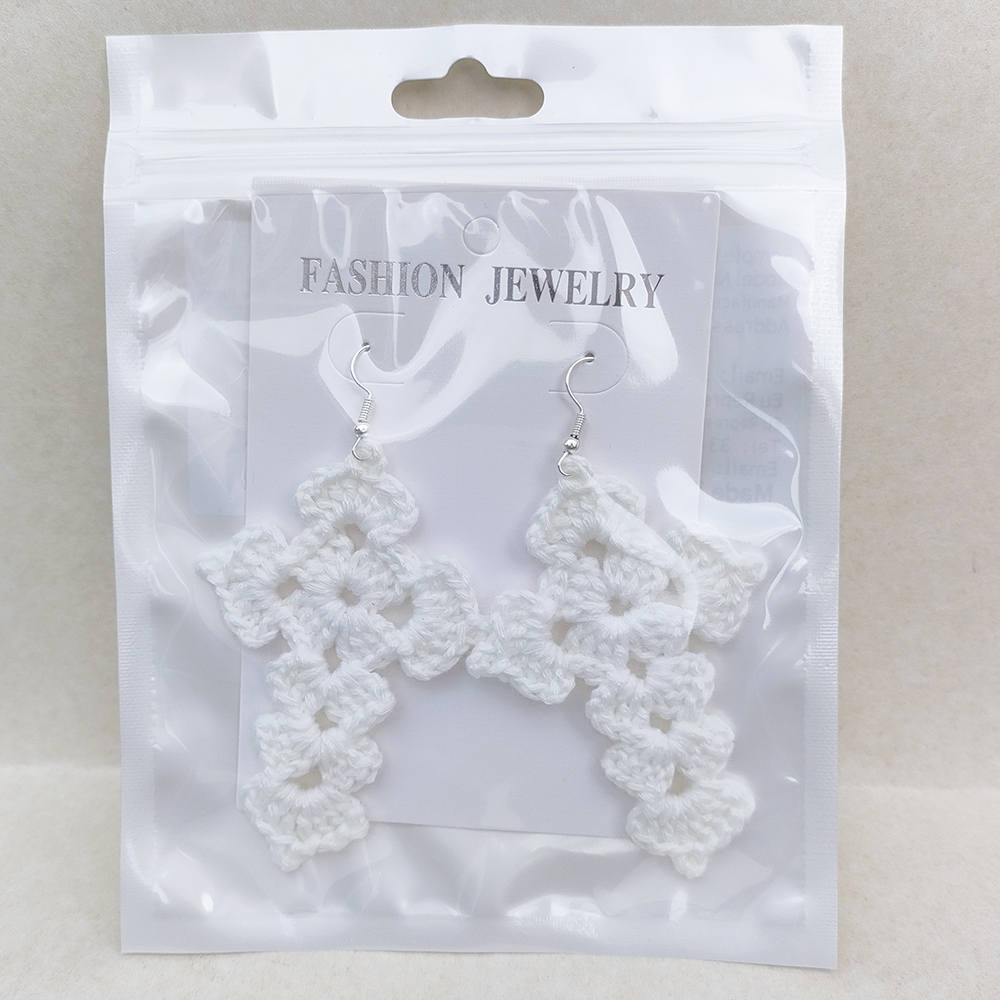 Orecchini con croci tutto'uncinetto per donna Accessori fatti a mano Gioielli Articoli essenziali per le vacanze quotidiane: Stampigliatura