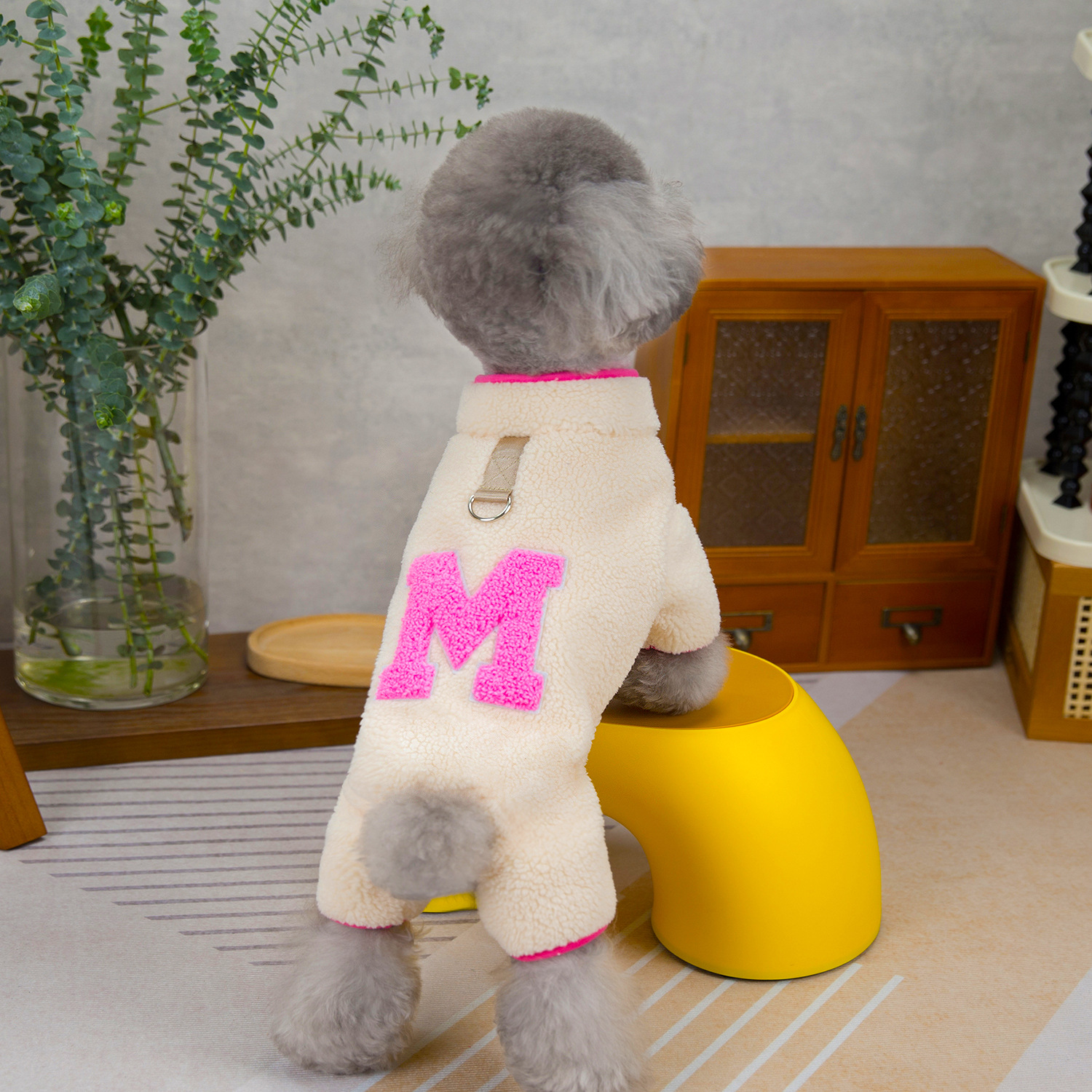 Velvet Dog Pajamas Turtleneck Dog Sweater Plush Soft Pet Clothes Winter Outfit Doggy Pjs Puppy Jumpsuit for Small Dogs Cats: XXL / WHITE
