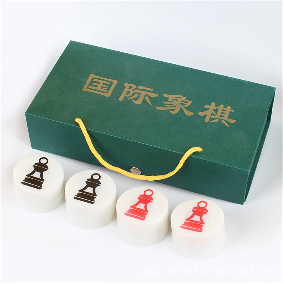 BSTFAMLY Chess Set Plastic Magnetic Chess Pieces Chess Game Teaching Chessman Diameter 65mm International Chess IA7