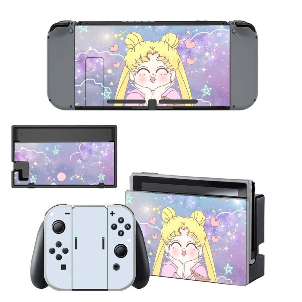 Pegatinas de piel de Sailor Moon para consola NS, pegatinas de vinilo para consola Nintendo Switch: KYSNS0830