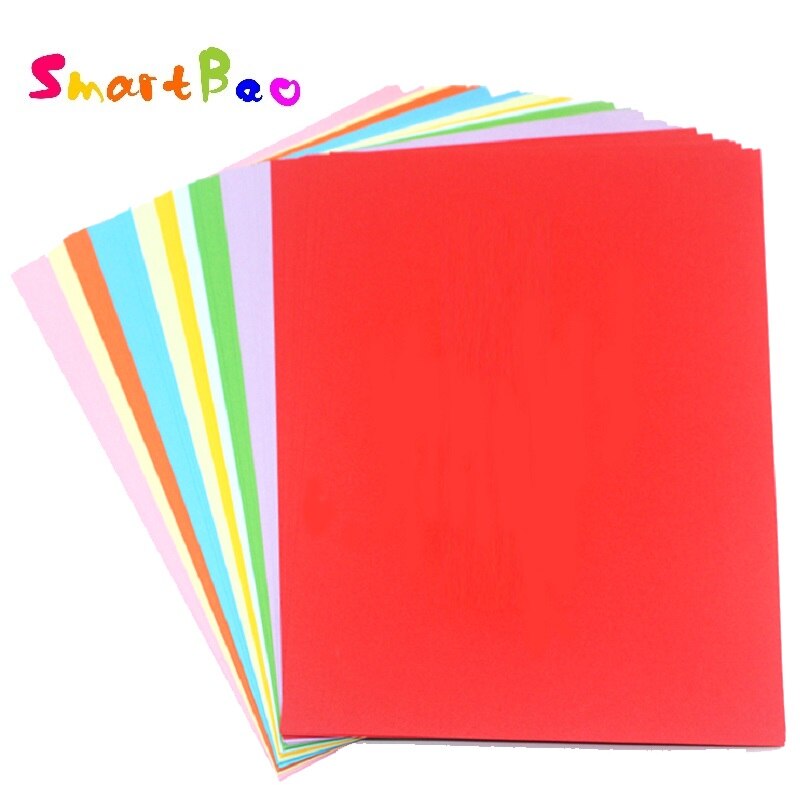 100 Stuks A4 Kleur Papier Handgemaakte Origami Reliëf Scrapbook Multicolor Dunne 70G Kantoor Afdrukken En Kopiëren Gekleurd Papier