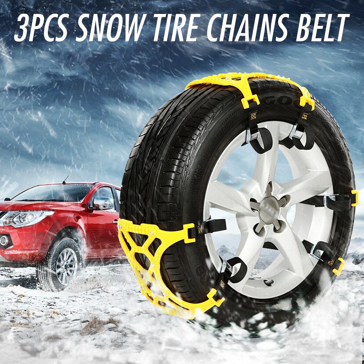 3 uds cadenas de nieve de TPU Universal traje de coche 165-265mm neumático invierno carretera seguridad neumáticos cadenas nieve escalada suelo de barro antideslizante