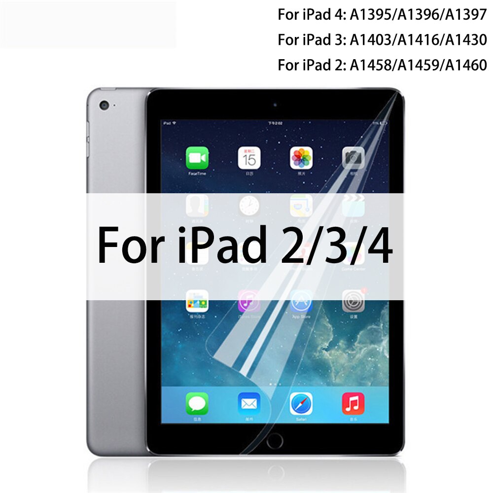3 paczki Tablet folie ochronne na ekran do miękka folia do iPad 9.7 10.2 10. 5 10.9 11 12.9 Air 4 3 2 Mini 6 5 4 3 2 dla ipad 2017 2018 2020: For iPad 2 3 4 9.7in