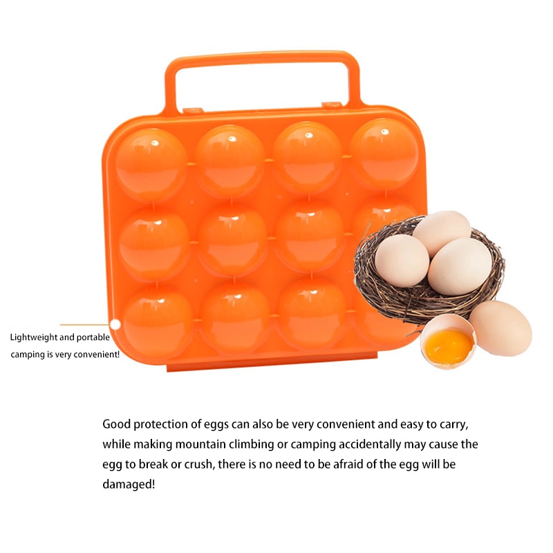 Draagbare kampeerdrager voor eieren, doos, keuken, handige container, eieropslag, container, wandelen, buiten