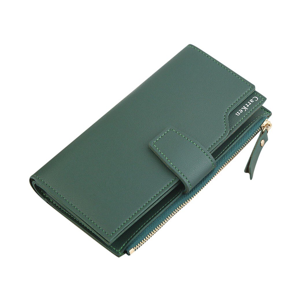 # H15 Kwastje Vrouwen Lange Portemonnee Vele Afdelingen Vrouwelijke Portefeuilles Clutch Dame Portemonnee Rits Telefoon Zak Kaarthouder Dames Carteras: Green 