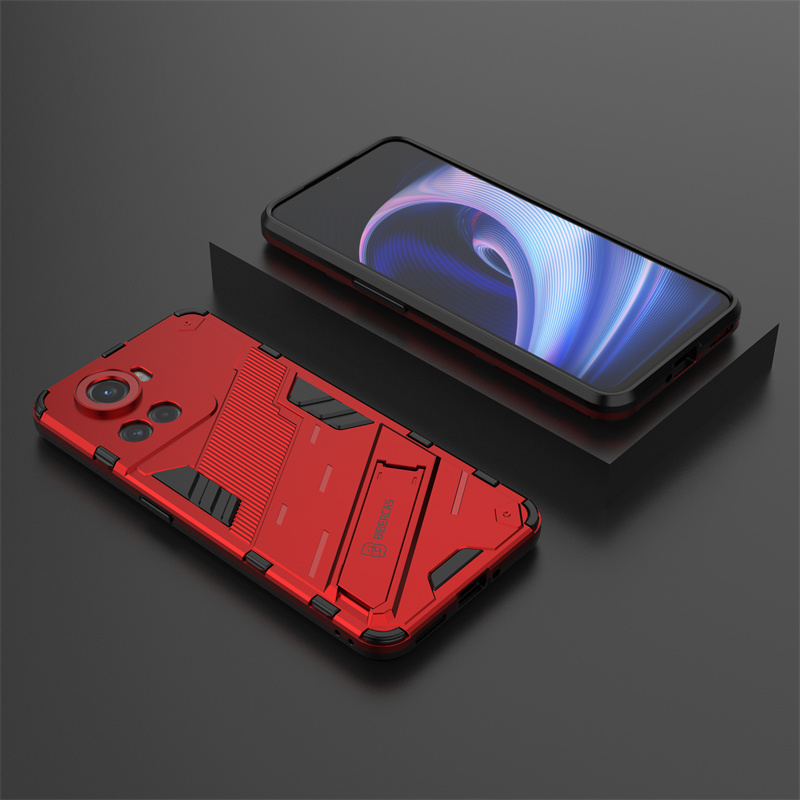 For OnePlus Ace 5G Case Car Magnet Shockproof Armor Protective Back Cover For One Plus 10R 10 R 5G Stand Holder Phone Cases: aluminum / black