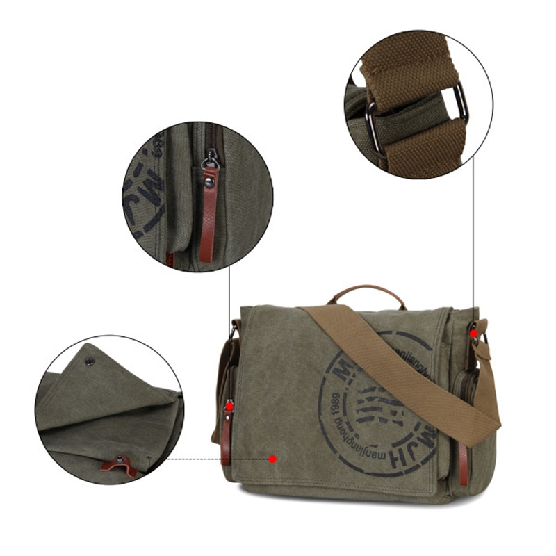 Manjianghong Leisure Canvas mannen Aktetas Tassen Gegarandeerd Man Schoudertas Mode Business Functionele Messenger Bag