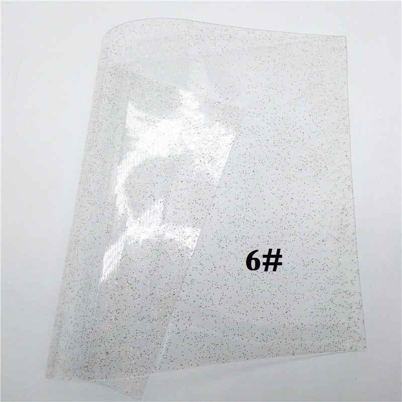 Glitterwishcome 21 x 29cm a4 størrelse vinyl til buer gennemsigtig tpu, se gennem glitter læderark til buer , gm697a: 6