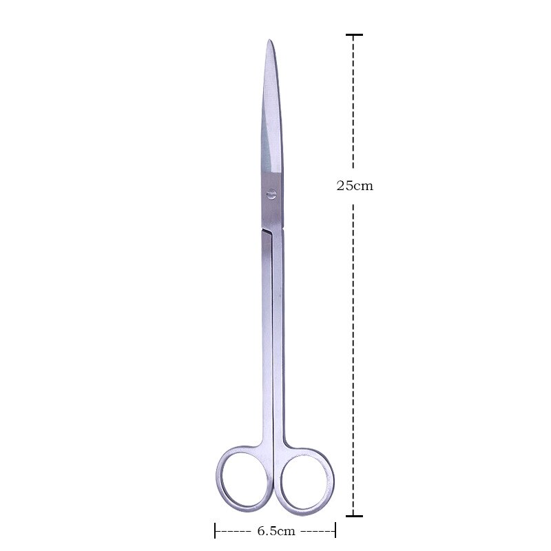 Aquarium Cleaning Tools Kit Fish Tank Aquatic Trimming Plant Tweezers Scissor Spatula Aqua Scaping Tools Stainless Steel: 25cm SilverStraight