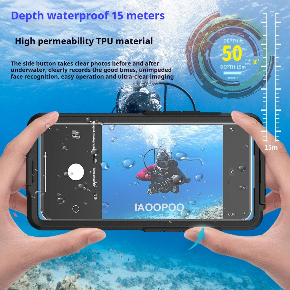 Buceo natación 15 metros de profundidad funda impermeable para Honor Magic 7 Pro Magic 6 5 4 3 X60 X50 X40 con botón de teléfono