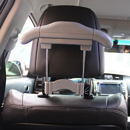 para reposacabezas de asiento de coche de Mini colgador para ropa ajustable percha para Auto de acero inoxidable Durable Ropa Accesorios de coche: Gris