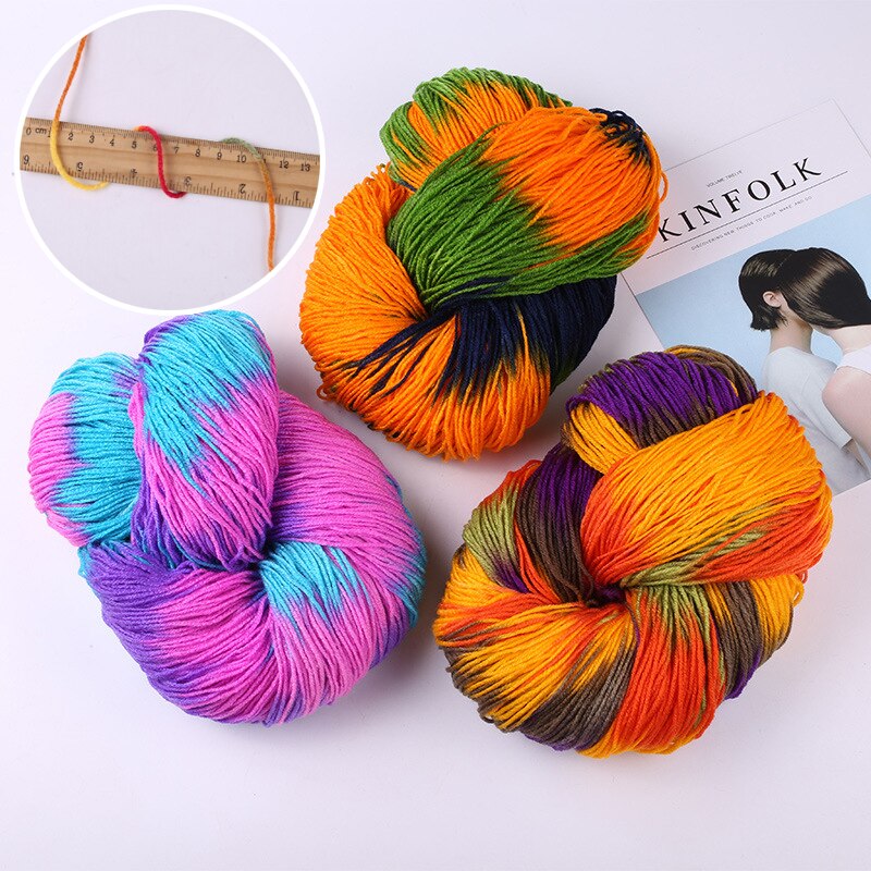50g/ball Chunky Yarn Crochet Yarn Colorful Dyed Flashy Milk Cotton Yarn Baby Sweaters Knitting Mohair Wool Yarn Crochet Threads