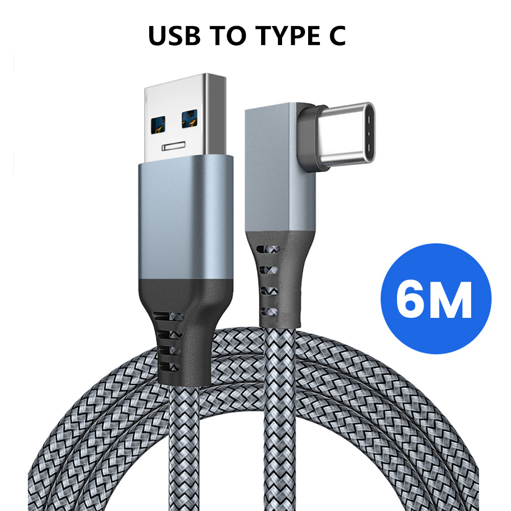 6M/5M Oculus Suche 1 Datenleitung Ladekabel Für Oculus Suche 2 Verknüpfung VR Daten Transfer kabel USB-A Typ-C VR Headset Zubehör: 6M A zu C grau