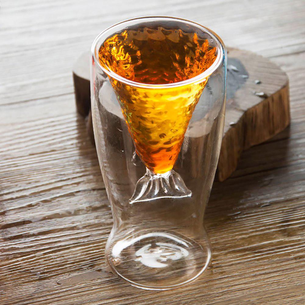 Vaso de vino de cola de pescado de 80ml, doble capa, cerveza, whisky, cóctel, tazón taza, temperatura entre-30 grados a 150 grados