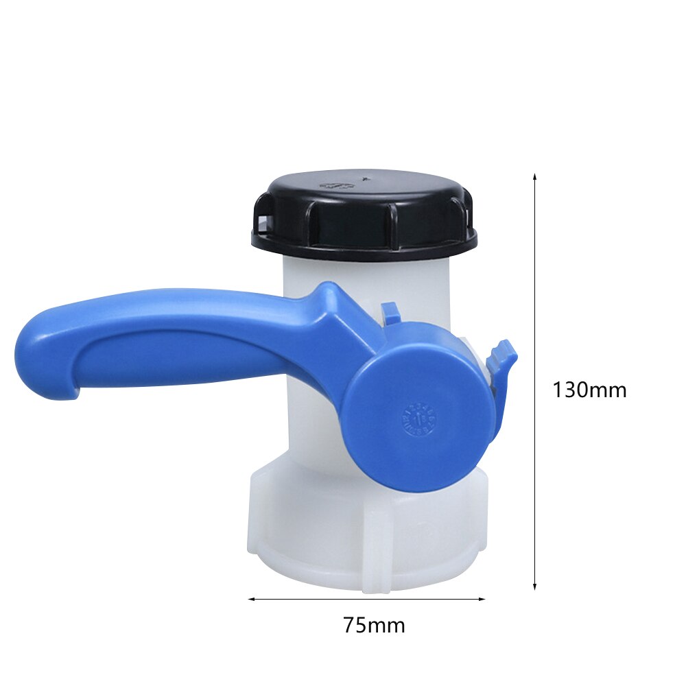 Plastic DN40/DN50/DN80 Active/integrated Butterfly Valve for IBC Tank Container 1000L Switch IBC Tank Adapter: White
