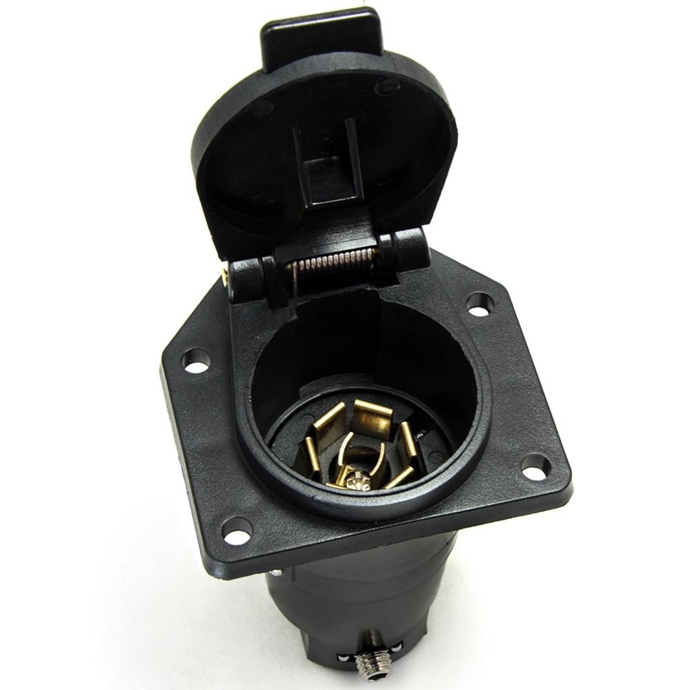 TIROL T24504 P3 7 Way Trailer Plastic Socket RV Blade Connector Trailer Adapter 12V Tow bar Towing - Vehicle End