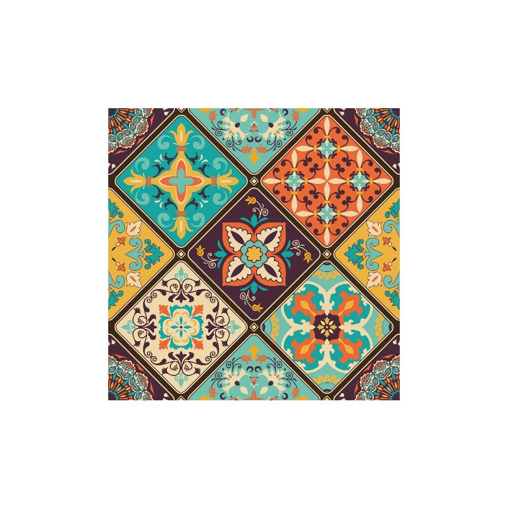 European decorative tiles ancient rhyme pattern LACK living room desktop stickers desk renovation wallpaper stickers: Default Title